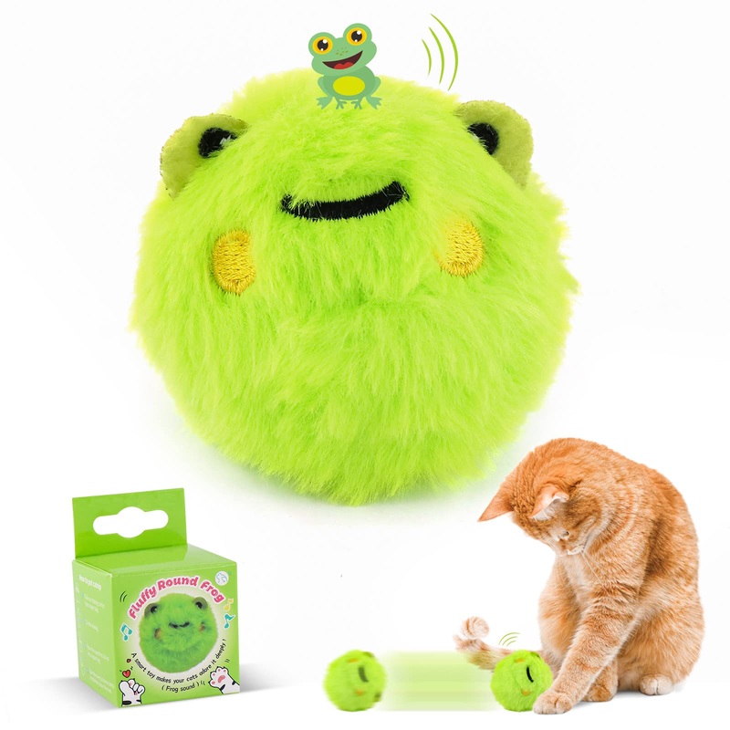 Cat Toy with Catnip, Interactive Cat Ball Electric with Sound, Cat Toy for Cat Exercise Green