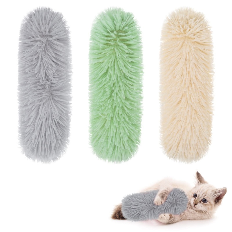 Dacitiery Catnip Plush Toy Pack of 3 Catnip Cushions, Cat Kick Toys, Teeth Grinding, Chew Toys, Cat Games for Cats, Interactive Cat Toys for Cats and Kittens