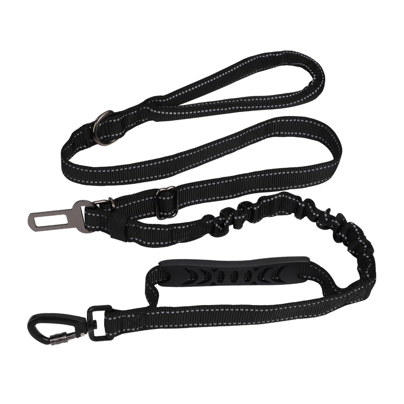 Dog Leash 2-in-1 Dog Seat Belt for Car with Universal Plug Adjustable Training Leash Dog Belt for Puppies Small Medium Large Dogs Black