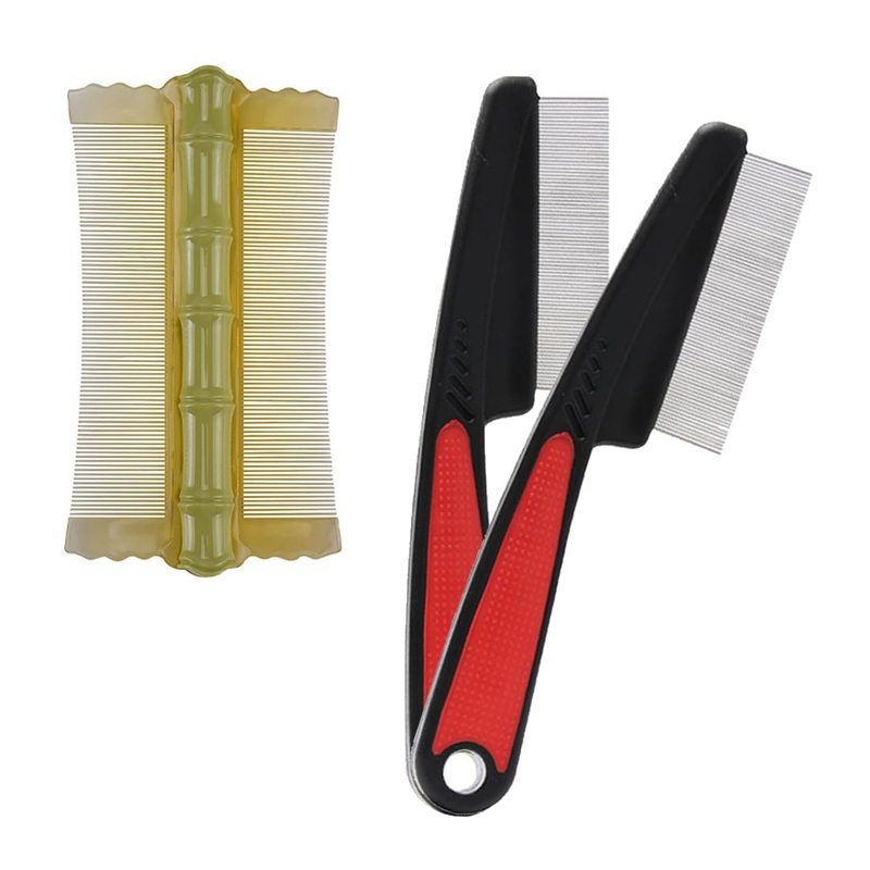 EIHI Flea Comb for Dogs and Cats, Pack of 3, Lice Comb, Cat Comb, Dust Comb, Flea Comb, Coarse & Fine Teeth Lice Flea Comb