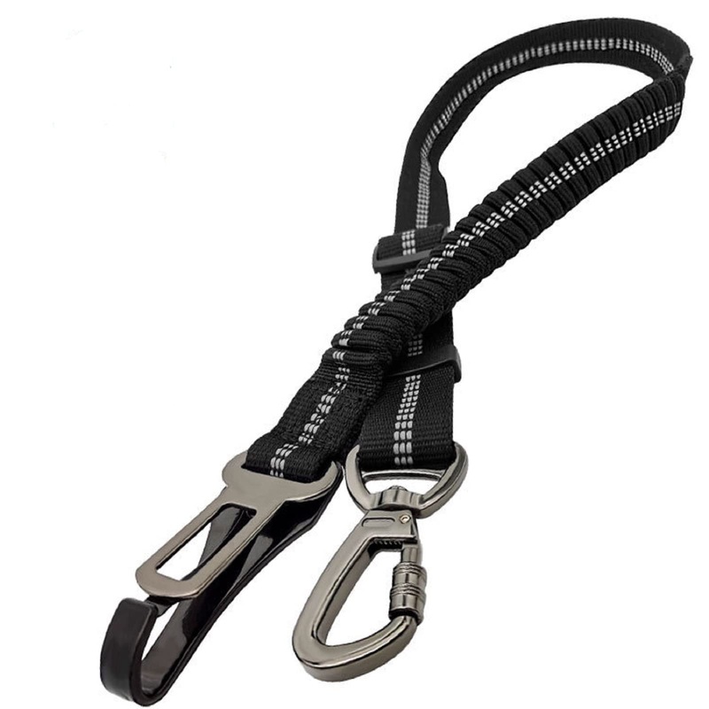 EVANGTOR dog car seat belt, car seat belt for seats and trunk, dog belt for the car, suitable for all dog breeds, with night reflective strips and emergency damping cord