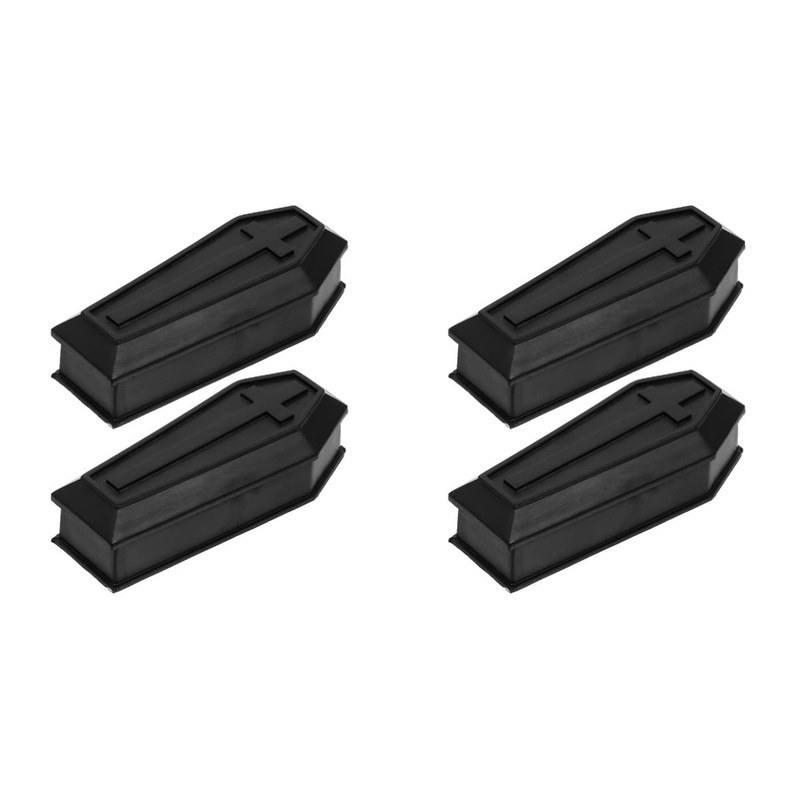 HOMSFOU Pack of 4 Black Halloween Coffin Candy Box Mini Coffin Coffin Boxes for Treats Coffin Props Coffin Blackx2pcs 6X2.5CMx2pcs