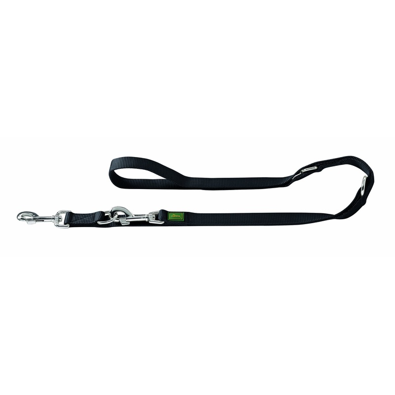 HUNTER adjustable leash made of soft, non-slip nylon, classic, 2.0 x 200 cm, black 20/200