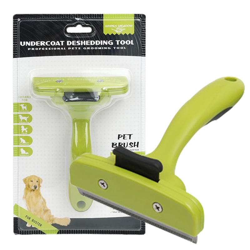 JVHLOV dog brush for medium-sized dogs to remove undercoat, for cats and small dogs, grooming brush, dog hair removal, flea comb