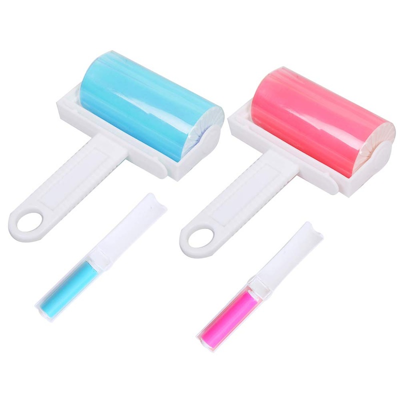 Lint Roller Reusable Pet Hair Remover, Washable Pet Hair Roller with Handle and Cover and Travel Size Roller4 Pack Washable Sticky Rollers