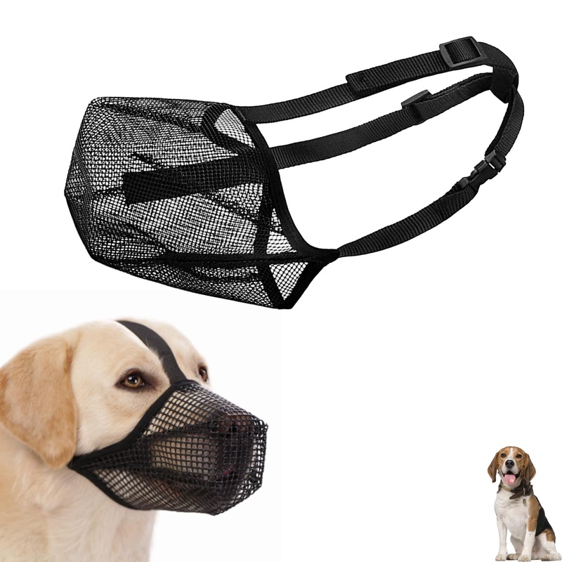 Muzzle Dog Muzzle for Dogs, Dog Muzzle Soft and Comfortable Breathable Pet Mask Dog Training Muzzle for Small, Medium and Large Dogs (M, Black)