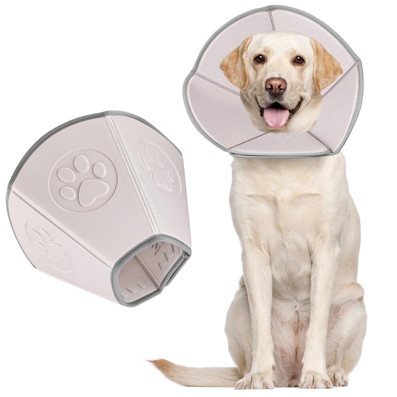 Neck Brace for Dogs & Cats, Adjustable Leak Protection Dog Collar, Comfortable & Soft, Cone-Shaped Design for Wound Protection, Eva Sponge, Ideal for Healing Process, M