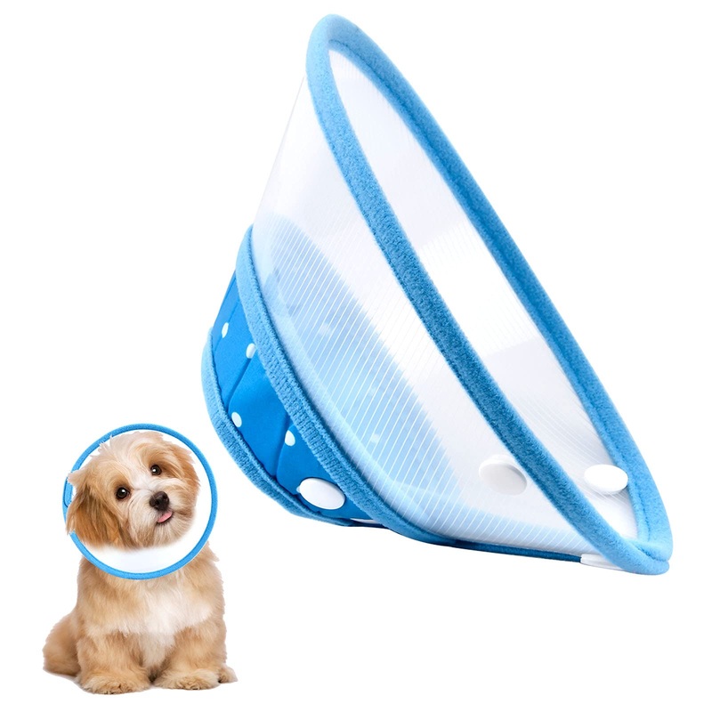 Neck Brace for Pets Protective Collar Cone Collars Soft Cat Protective Collar Neck Brace Anti Bite Cat Recovery Collar Adjustable Plastic for Puppies Small Dogs Kittens, 1-2kg Blue