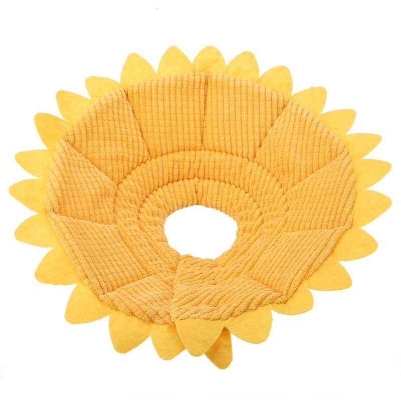 Protective Collar Pet Recovery E Collar Cotton Sunflower Collar Neck Cone Cone Collar Pet Protective Collar for Dogs and Cats 26-29cm