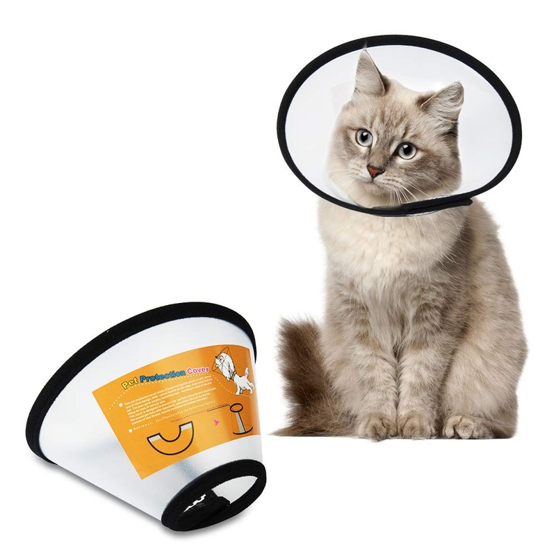 SenPuSi Neck Collar for Pets, Pets Plastic Elizabethan Collar Protective Collar Cone Collars Made of Plastic Special Protection for Cats, Small Dogs and Rabbits (Size 7 (15-18 cm))