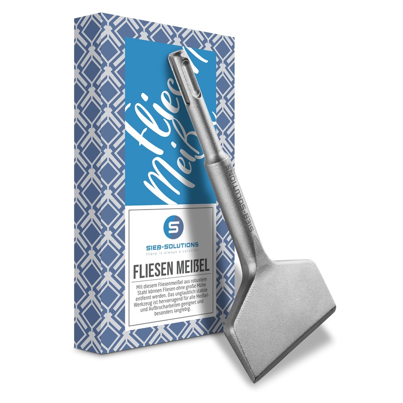 Sie-Solutions – Professional tile chisel SDS plus – high-performance chisel – [165x75mm] – made of hardened 40CR steel – flat chisel for removing tiles