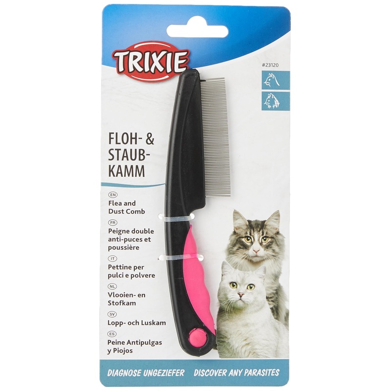 Trixie 23120 Flea and Dust Comb Cat 15cm Black