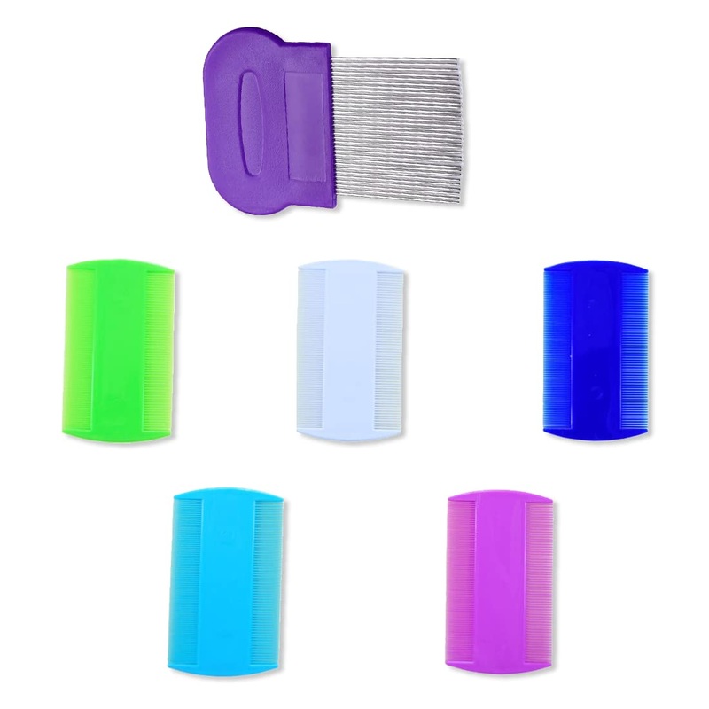 6 Pieces Flea Tear Stain Remover Comb Pet Dogs Cats Grooming Tool Stainless Steel Safe Metal Tooth Removal Combs Clean Lice/Tangles/Knots/Scrust/Dirt