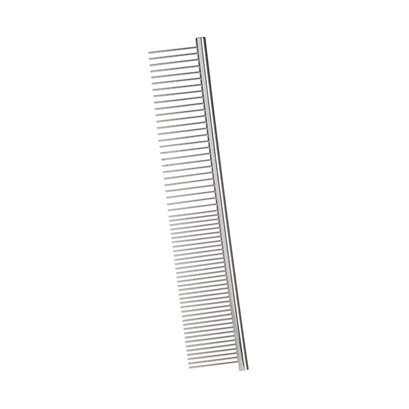 Andiker Dog Comb, Stainless Steel Combs with Rounded Teeth, Metal Grooming Comb for Large, Medium and Small Cats Animals with Tangled Short/Long Hair (S) S