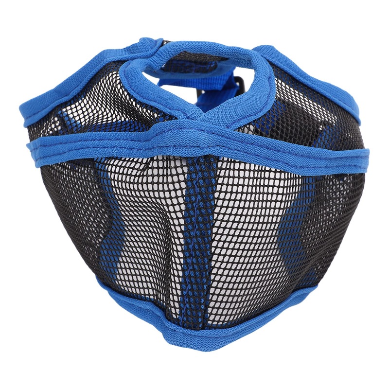 Dog Muzzle for Short Snout, Breathable Mesh Muzzle for Bulldogs, Prevent Biting, Barking, Chewing, Dog Muzzle for Bulldog-Chihuahua L Blue