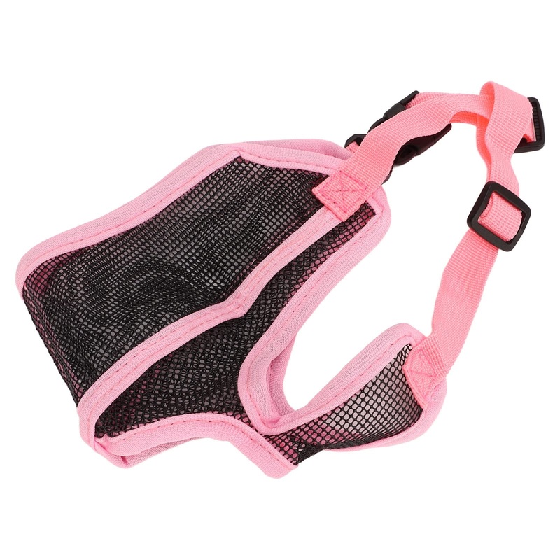GLOGLOW Muzzle for Bulldogs, Dog Muzzle with Short Snout, Adjustable, Soft Edges, Stable Attachment, Prevents Biting, Breathable for Shar Pei (L) L Pink
