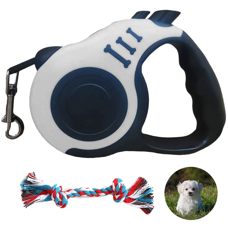 GNAUMORE Telescopic dog leash, retractable dog pull rope, dog retractable leash, large dogs, 3 m, dog leash, retractable dog leash for small dogs, retractable dog leash with non-slip handle, white 1 piece