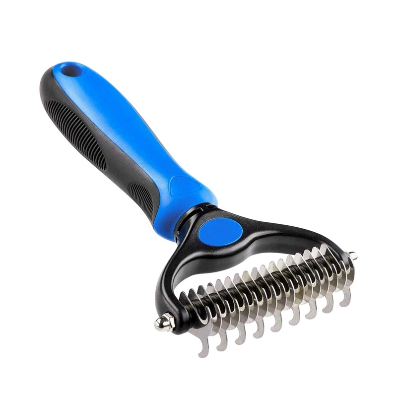 Hotype dog brush and cat brush, 2-in-1 undercoat comb removes undercoat tangles, undercoat brush, animal care brush, fur care comb, for long-hair/short-hair breeds, dogs/cats
