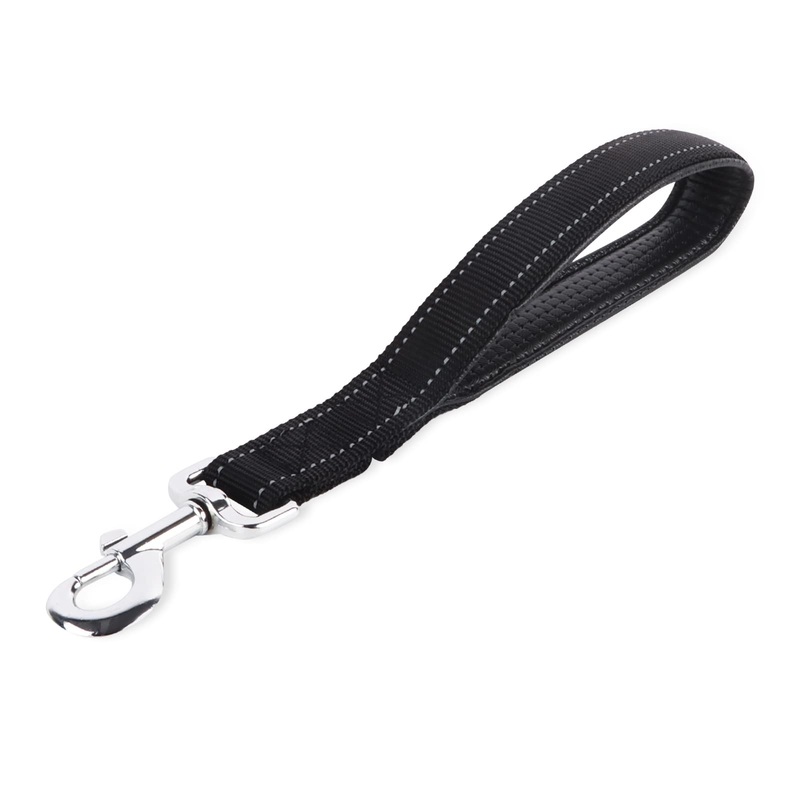Lollanda dog leash, short leash dog 32cm, padded short leader, short leader dog, training leash for large medium dogs, drag leash for dogs (black) black
