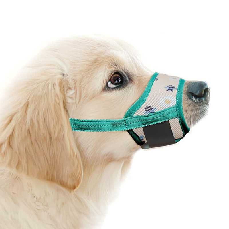 Muzzle Small Dogs Nylon Printed Mask Prevents Biting And Eating Barking And Chewing For Large Dogs Adjustable, For Connecting Strap Small Medium Large Dogs
