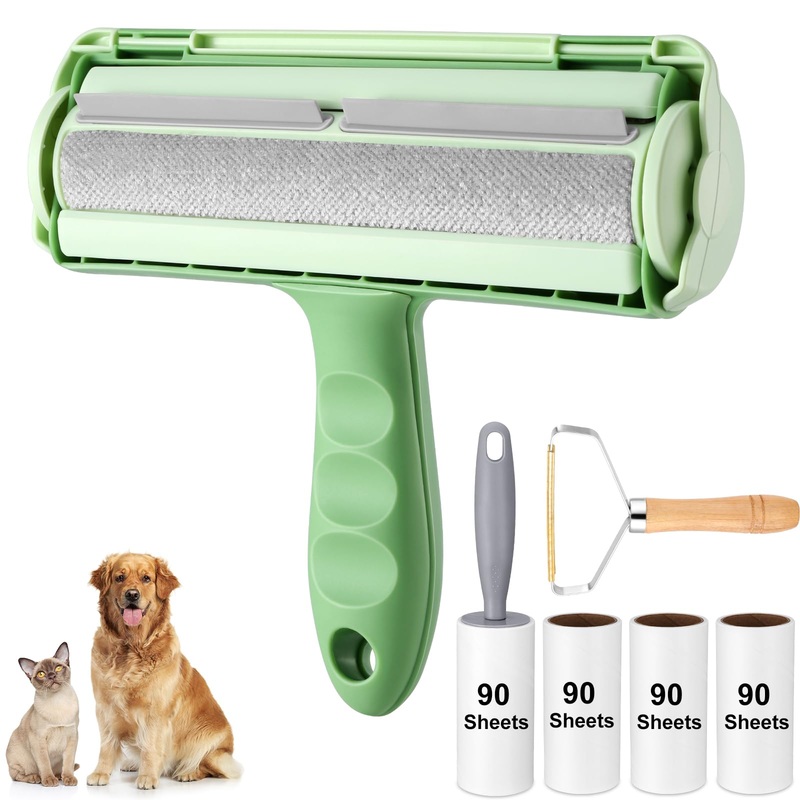 Odoland Pet Hair Remover Lint Roller – Reusable Dog Hair Remover Roller Cat Hair Remover & Scraper, Extra Sticky Lint Roller with Handle, Lint Rollers Animal Hair for Clothes, Bedding
