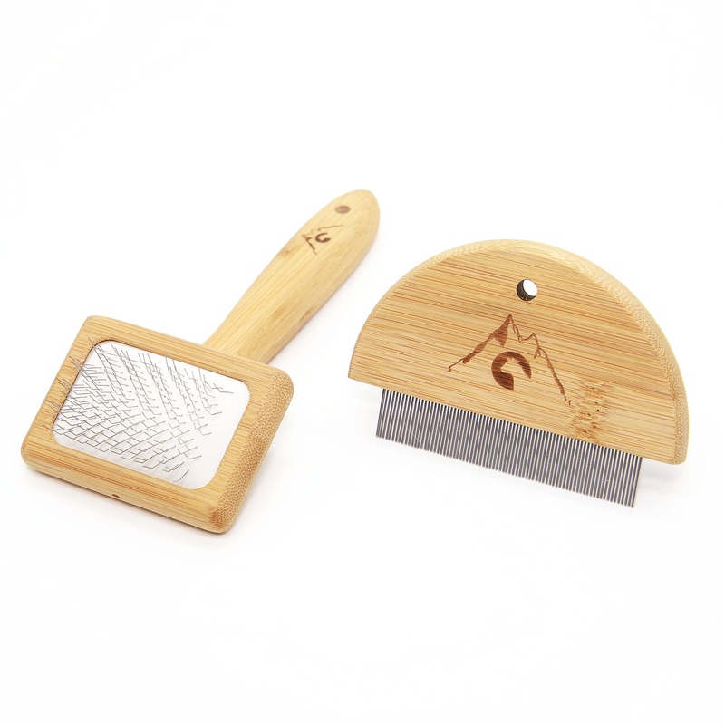 Pfotenolymp soft brush & flea comb for cats set – cat brush I cat comb – lice comb I nit comb for cats – against lice & fleas – cat hair brush