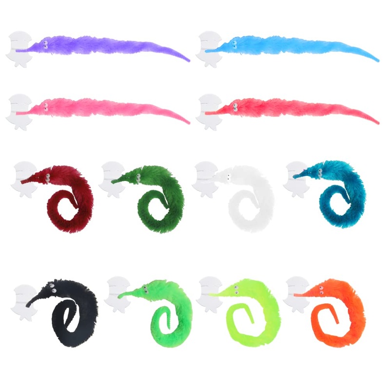 Pilikoll Pack of 12 Fuzzy Worm Toys, Magic Worm Twisty Magic Worm Wiggly Worm, Colorful Worm Toys for Children and Cats