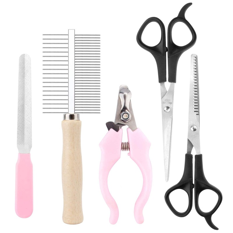 QiCheng & LYS Professional Pet Hair Trimmer Dog Trimmer Pet Grooming Tool Pet Grooming Set (5pcs) (Package 2)