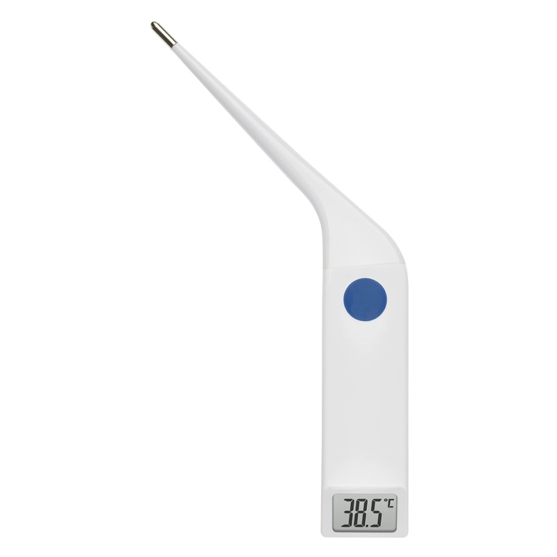 TFA Dostmann digital veterinary thermometer VET 112, 15.2019, for measuring fever in large animals, IP67 waterproof, with measured value memory, white