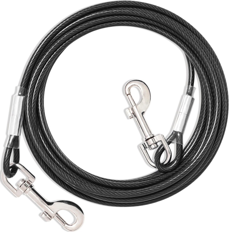 Tie Out Leashes for Dogs, 3/6/9/15m, Tie Out Cables for Dogs Yard Leash, Yard Leash for Medium to Large Dogs (Black, 3m) 3m Black
