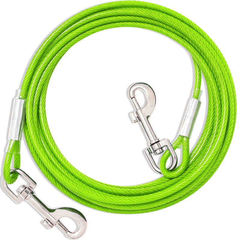 Tie Out Leashes for Dogs, 3/6/9/15m, Tie Out Cables for Dogs Yard Leash, Yard Leash for Medium to Large Dogs (Green, 3m) 3m Green