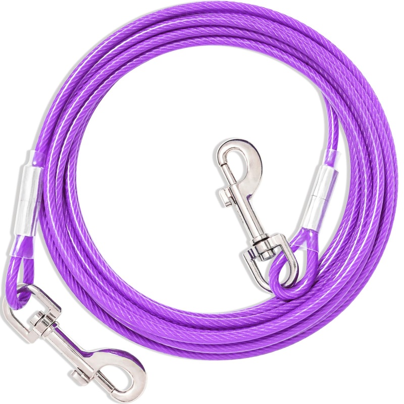 Tie Out Leashes for Dogs, 3/6/9/15m, Tie Out Cables for Dogs Yard Leash, Yard Leash for Medium to Large Dogs (Purple, 3m) 3m Purple