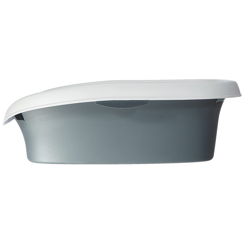 Trixie Carlo 40111 Cat Litter Tray with Rim, Size 1: 31  14  43 cm, dark gray/light gray