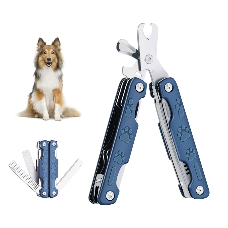 Vinabo professional claw scissors for dogs and cats in pet salon quality – claw trimmer, claw care for at home – claw care is easy and safe for home thanks to the spacer – Safety Guard