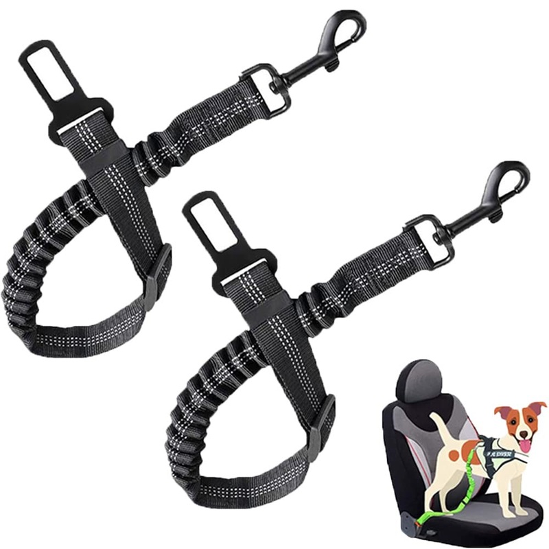 2 pieces seat belt dog car dog, belt adjustable dog seat, dog seat belt safety harness, dog seat belt for all dog breeds, cats and car types, seat belt dog car