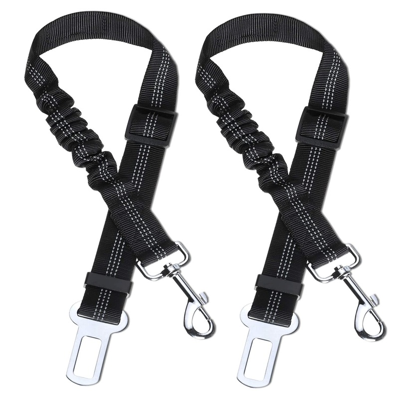 Car seat belt, dog seat belt, pack of 2, dog belt for car, seat belt dogs for car, adjustable long and short, dog seat belt for car, black