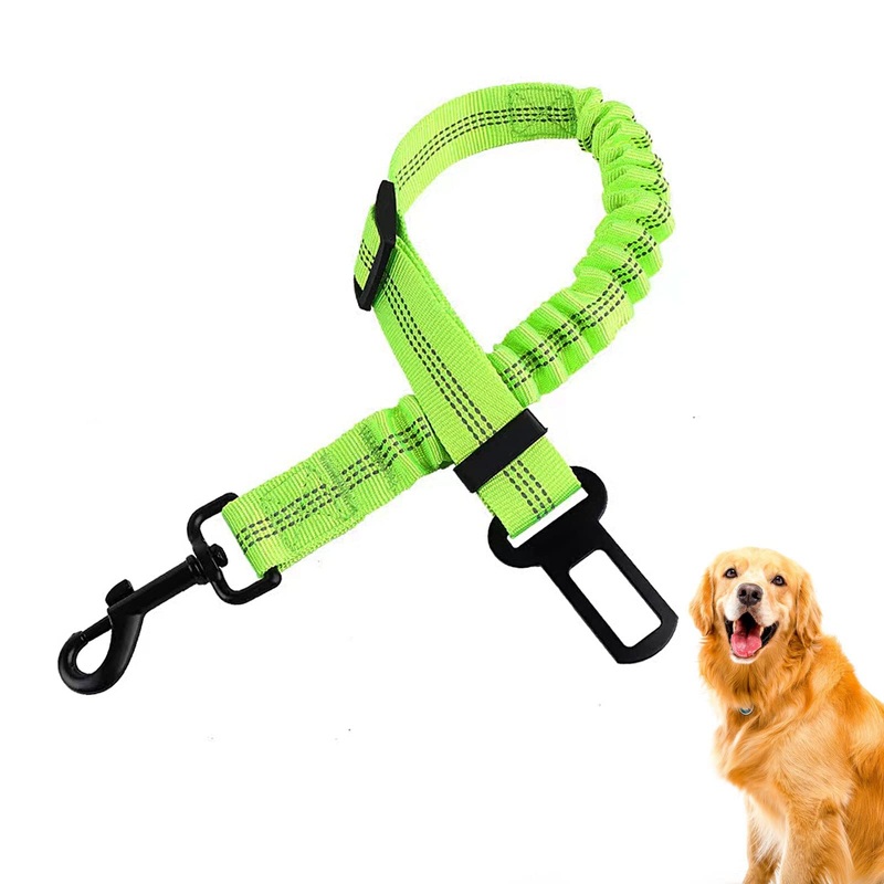 Dog seat belt, dog belt for car, adjustable, car dog seat belt, dog safety harness for car, green