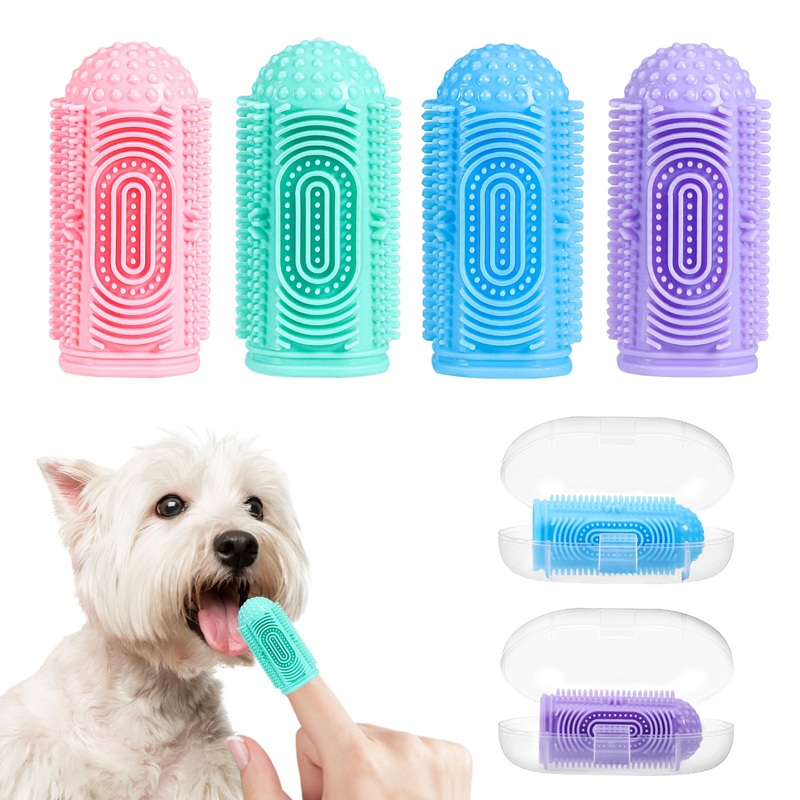 Dog Toothbrush Dog Toothbrush Finger Toothbrush Dog Dog Toothbrush Cat Toothbrush Dog Toothbrush Fingerling Toothbrush for Dogs Dog Toothbrush for Small Dogs Cat Dog Toothbrush 1 piece (pack of 4) Multicolored