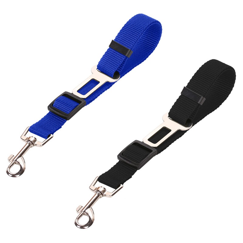 GGISUI 2pcs Dog Seat Belt Adjustable Dog Seat Belt 42-70cm Car Belt Dog Travel Accessories for All Dog Breeds Cats Car Types Black Blu