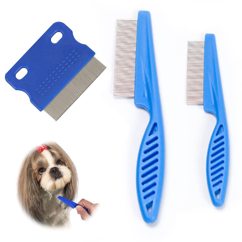 Grooming comb pet flea comb stainless steel flea comb dogs cats flea comb professional pet comb is used for combing animal hair, removing fleas, tangles, stains, tears, pet care