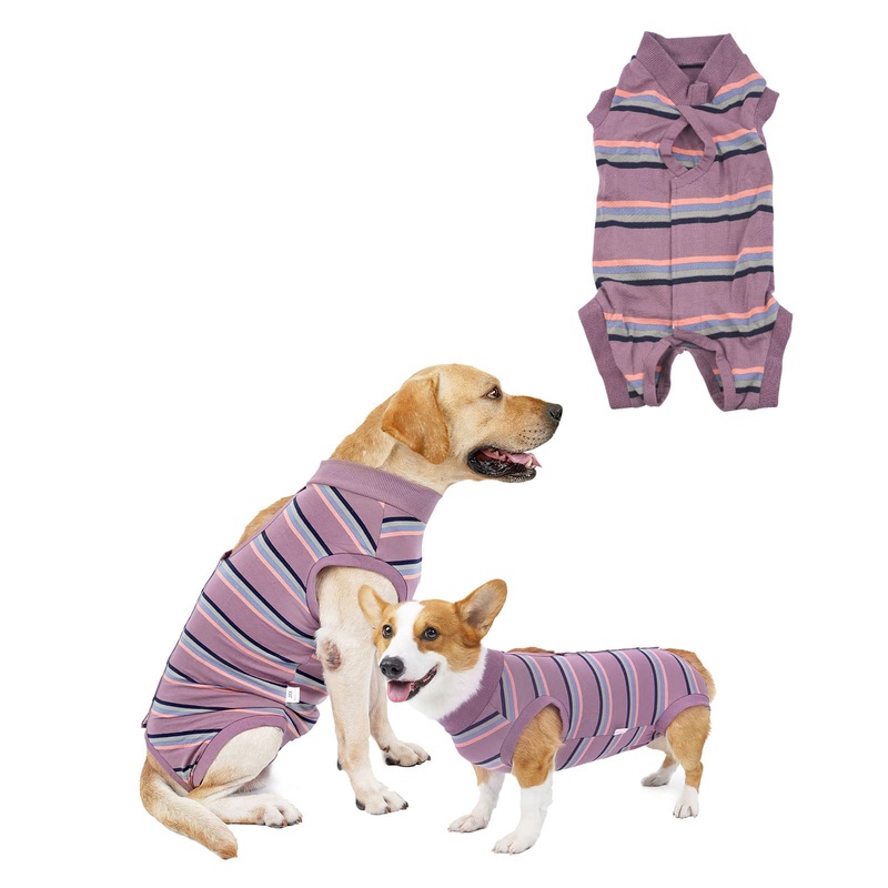 HACRAHO Dog Post Surgery Recovery Suit, 1 Pack E-Collar Alternative Tight-Fitting Recovery Shirt Dogs Surgical Neutering Suit for Pet Belly Anti-Leak Shirt