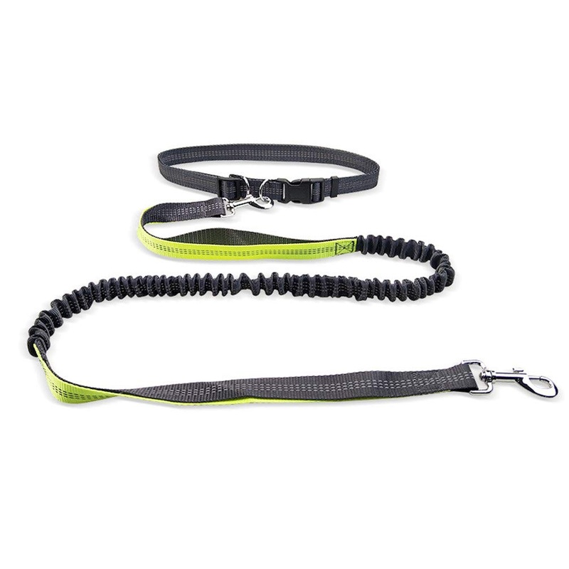 Moraphee Hands Free Retractable Dog Leash for Running with Reflective Thread, Adjustable Waistband Length: 70-120cm; Leash size: 160-190*2.5cm for dogs under 110lb
