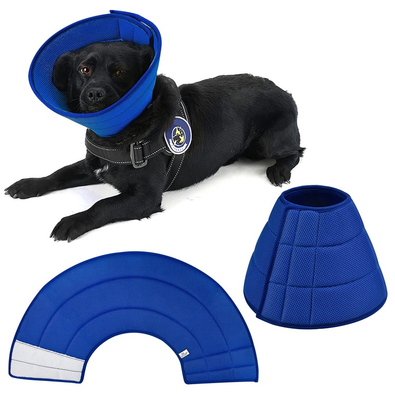 newsbirds Neck Collar for Dogs, Lightweight Comfortable Soft Recovery Elizabethan Collar for Pets, Adjustable Protective Collar for Dogs and Cats, Blue 3 Size 3 for Cats and Small Dogs Blue