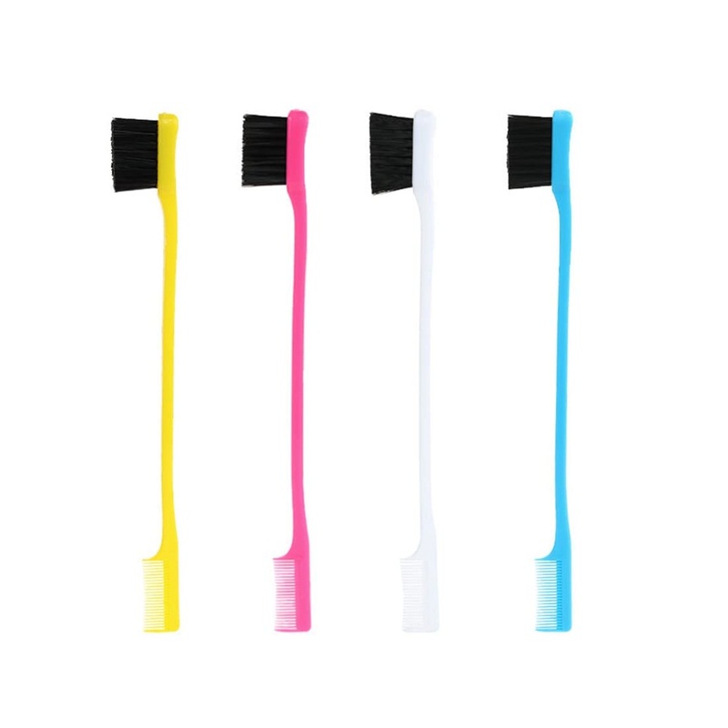 NIANOPKM 4-piece tear stain removal comb, dog eye care comb, double-sided dog eye comb for removing crusts and mucus (white, blue, yellow, pink).