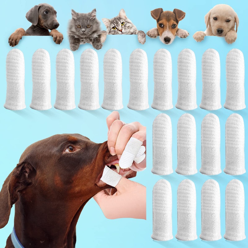 Pack of 18 dog toothbrushes, finger toothbrushes, dog finger cots, dogs dental care toothbrushes finger cot, reusable pets teeth, small cats like cleaning knitted fabric toothbrush, 360 dog toothbrush