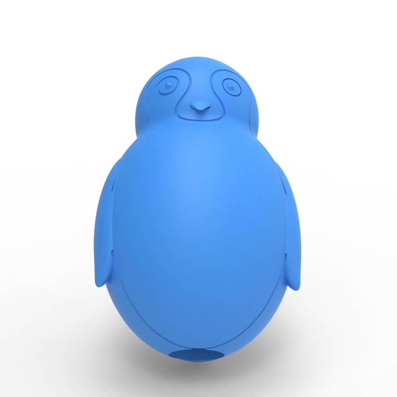 Penguin Dog Chew Toy Freezable Fillable Treat Chew Toy Natural Rubber Interactive Puzzle Game Dog Toy for Small Medium Dogs Fun for Hunting and Fetching Blue