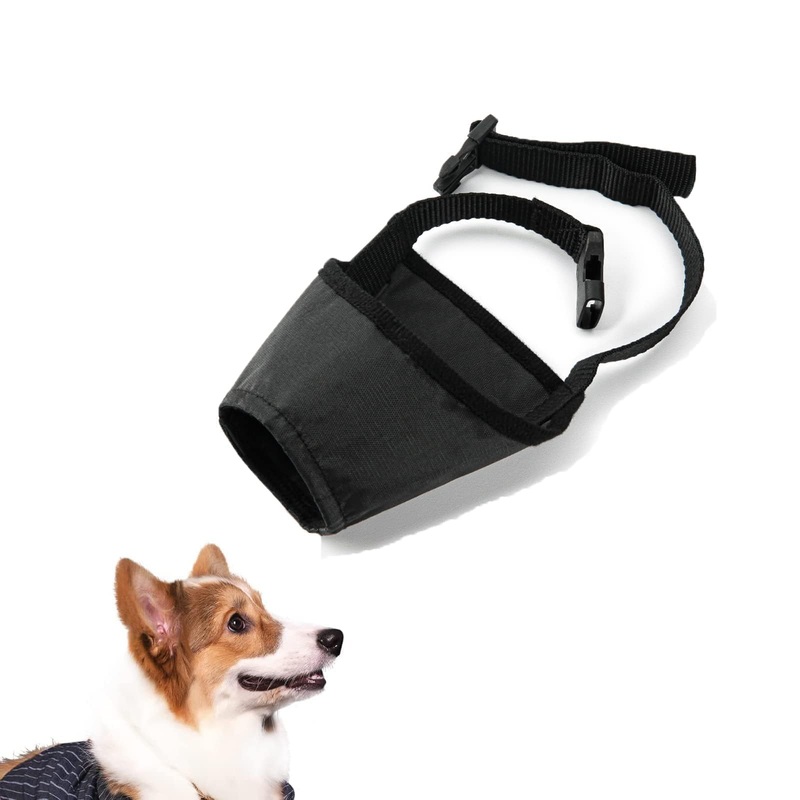 Small Dog Muzzle, Dog Muzzle, Adjustable Strap, Breathable, Safe, Quick Fit for Small, Medium Dogs, Prevents Biting, Chewing and Barking (S, Black)