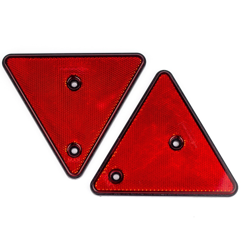 Upgrade4cars Trailer Reflector Set | 2 cat’s eye reflectors self-adhesive | Reflector triangle red