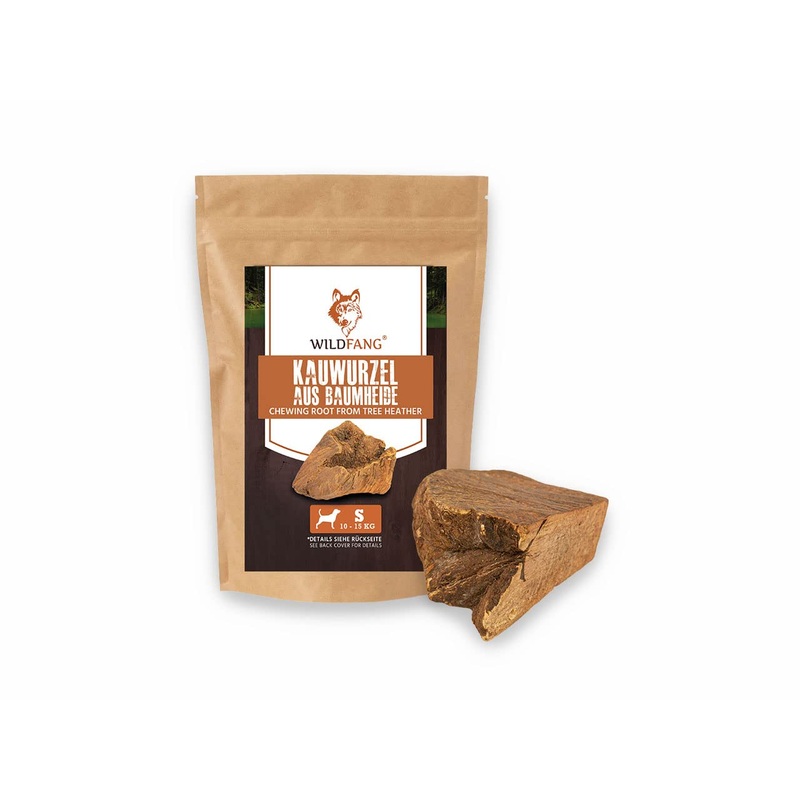 Wildfang chewing root from the heather tree for your four-legged friend