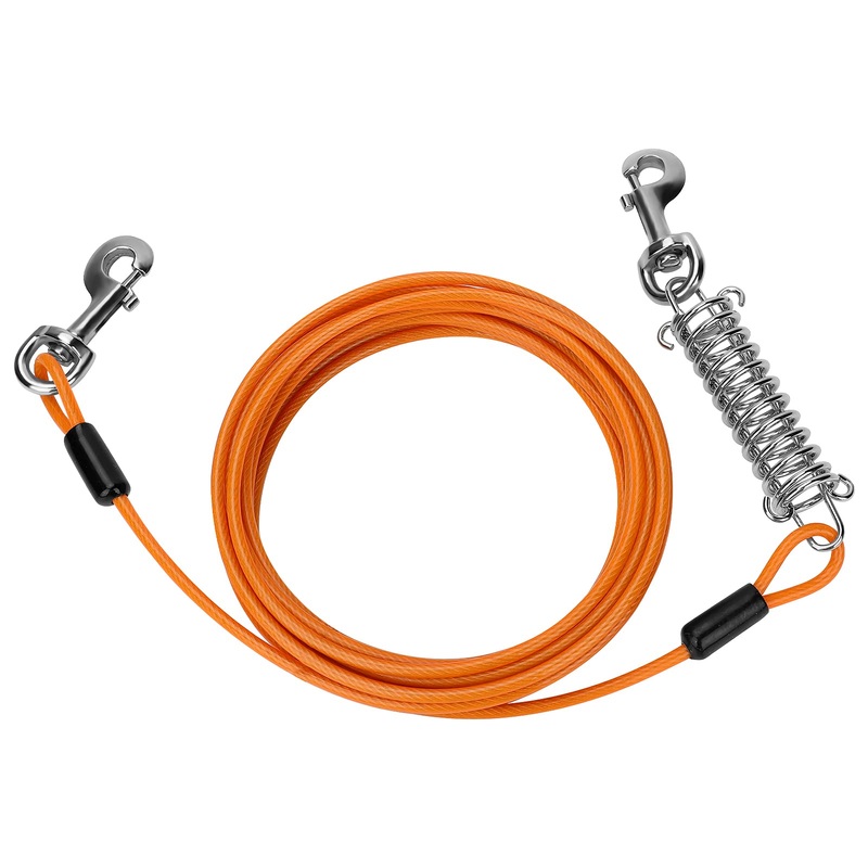 Yard Lead Leads for Dogs Upkey 6m Dog Runner with Dog Runner with Shock-Absorbing Spring Dog Tie Out Cable Cable Lead for Tying Tension Lead with Running Lead Run Rope for Dogs for Yard Camping (Orange)